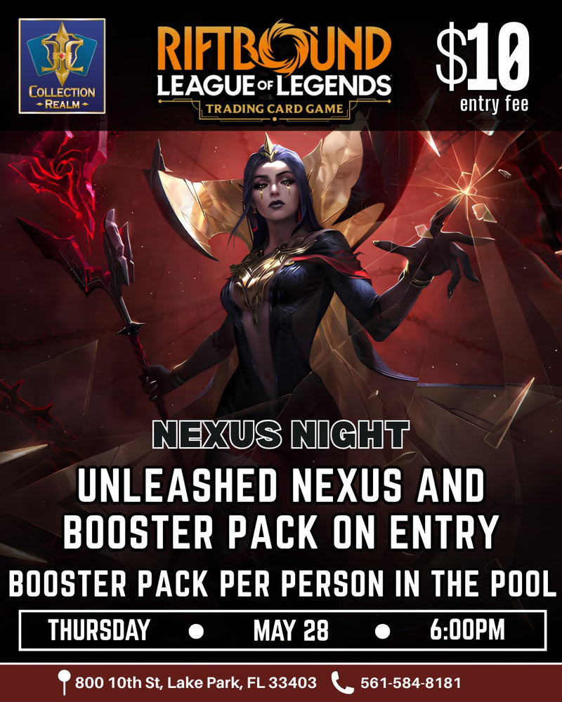 Riftbound LoL TCG Nexus Night Tournament – May 28 (Thurs) 6PM