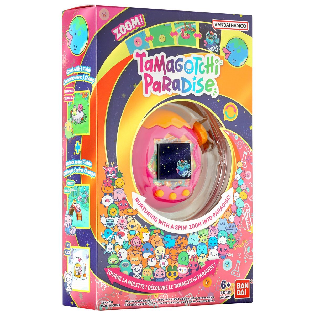 Tamagotchi Paradise Orange Tropics Digital Pet with Zoom Dial, Interactive Virtual Pet Care, Mini Games, Friend Connection Play, Unlockable Fields, Ages 6+ (PREORDER - Release Date Aug. 31, 2026)