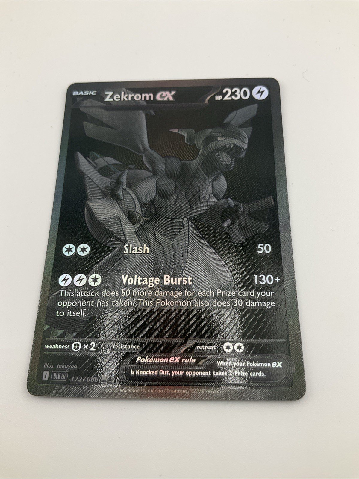 Zekrom ex Pokemon TCG Black Bolt 172/086  English Near Mint