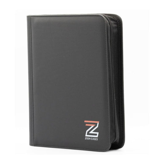 Zion Cases Diamond Texture Toploader Binder Black 4 Pocket Trading Card Album