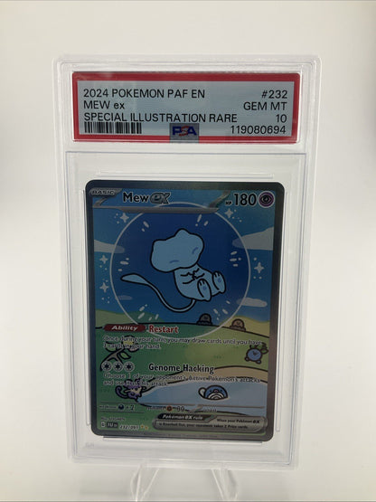 Pokemon TCG Mew EX Bubble Mew Sir Alt Art Paldean Fates Card 232/091 PSA 10 Mint