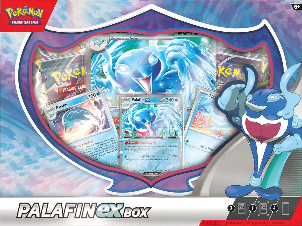Pokemon TCG Palafin ex Box with Promo Card and Booster Packs for Pokemon Card Game