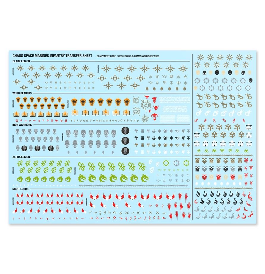 Warhammer 40,000 Chaos Space Marines Mutilators – 3 Multipart Plastic Miniatures with Interchangeable Weapons, Chaos Space Marines Army Unit, Citadel 50mm Bases & Transfer Sheet