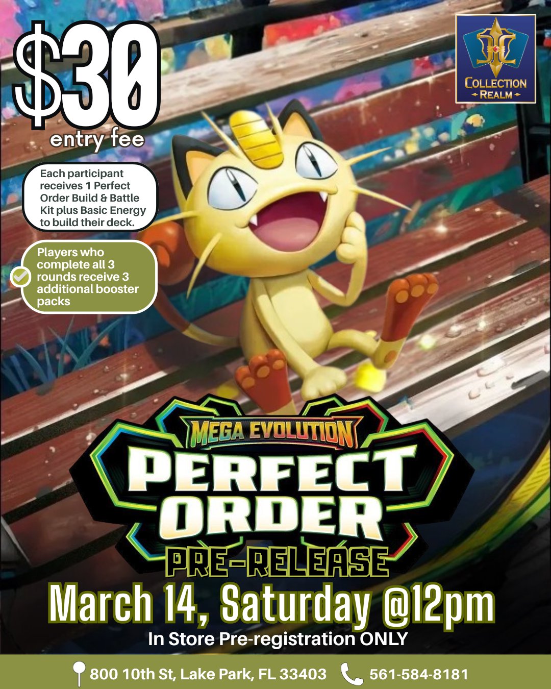 Pokémon TCG Mega Evolution Perfect Order Pre-Release – Mar 14 (Sat) 12:00 PM
