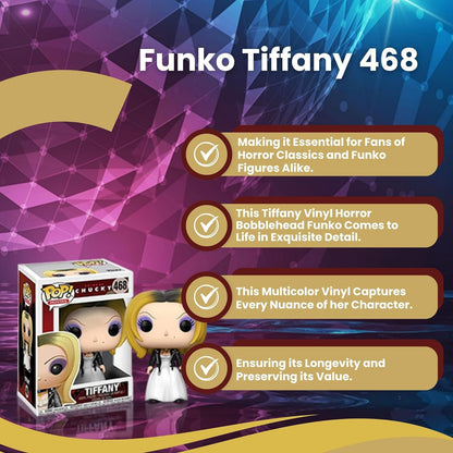 Tiffany Funko Pop! Movies Bride of Chucky - Vinyl Figure #468 with Display Box Protector Case