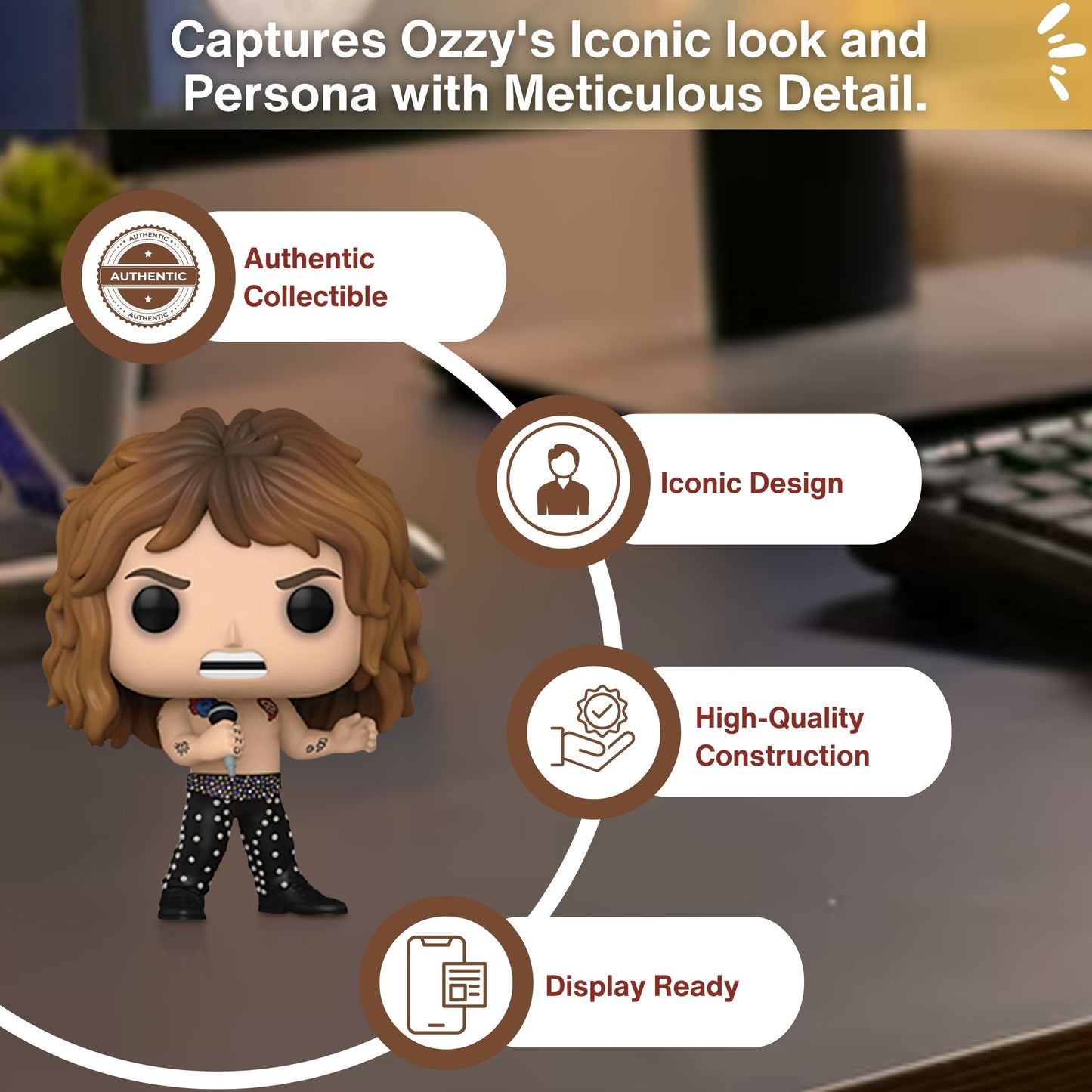 Ozzy Osbourne Funko Pop! Rocks (1989) - Collectible Vinyl Figure #404 with Window Display Box