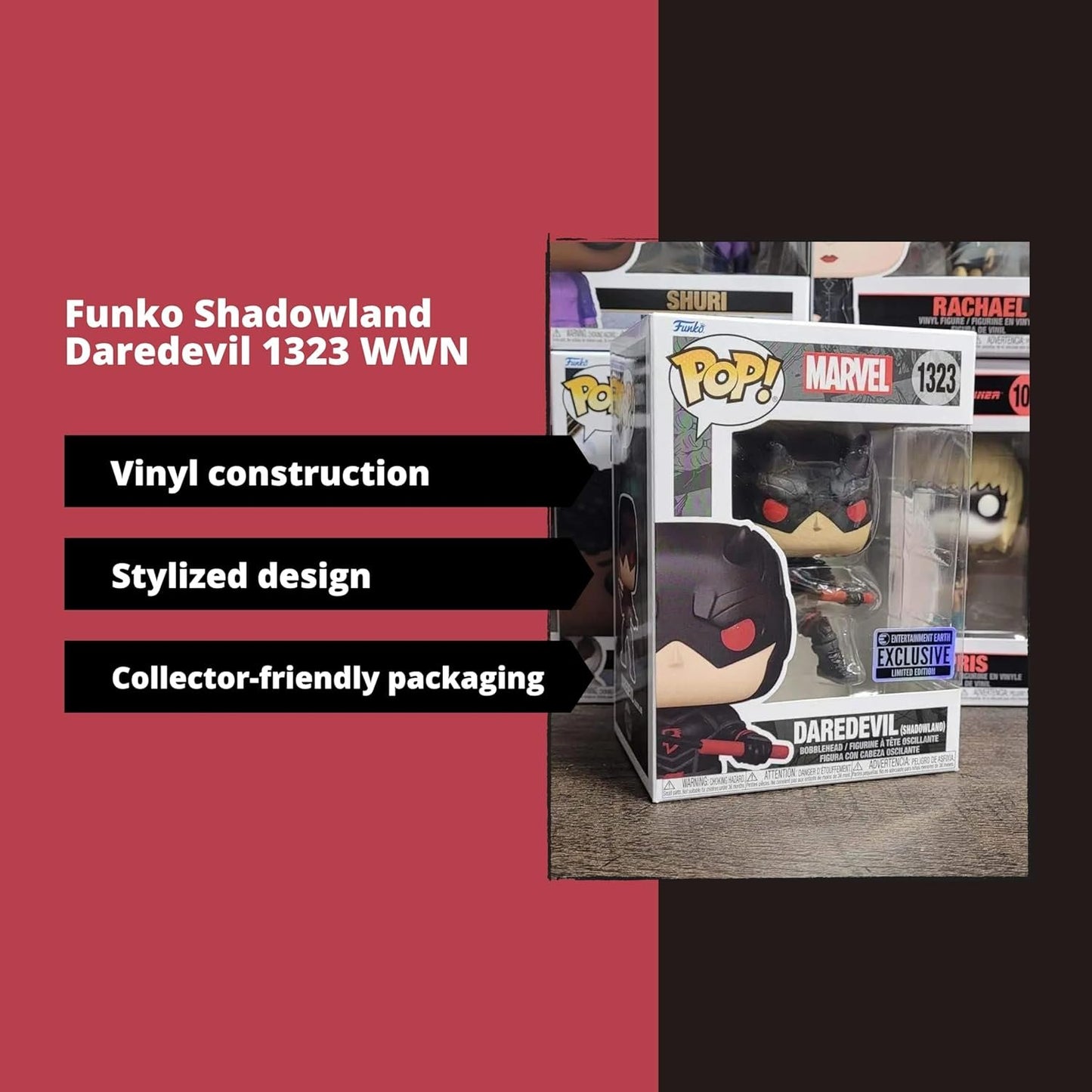 Daredevil (Shadowland) Funko Pop! Marvel - Entertainment Earth Exclusive Bobblehead Figure #1323 with Display Box Protector Case