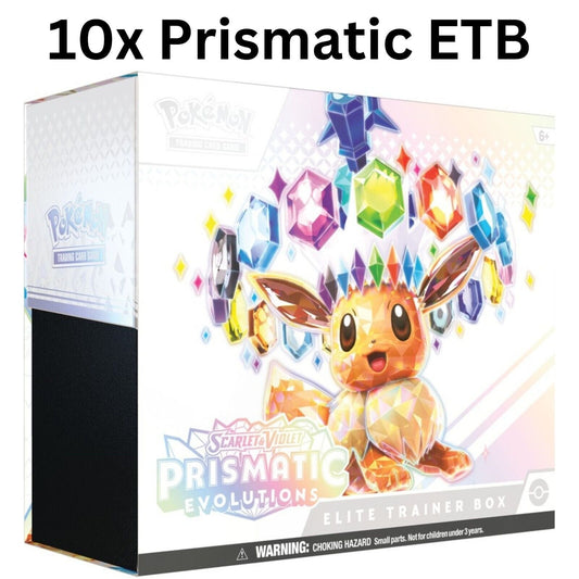 Pokemon TCG: Scarlet & Violet Prismatic Evolutions ETB - 10 Boxes  *PRE-SALE*