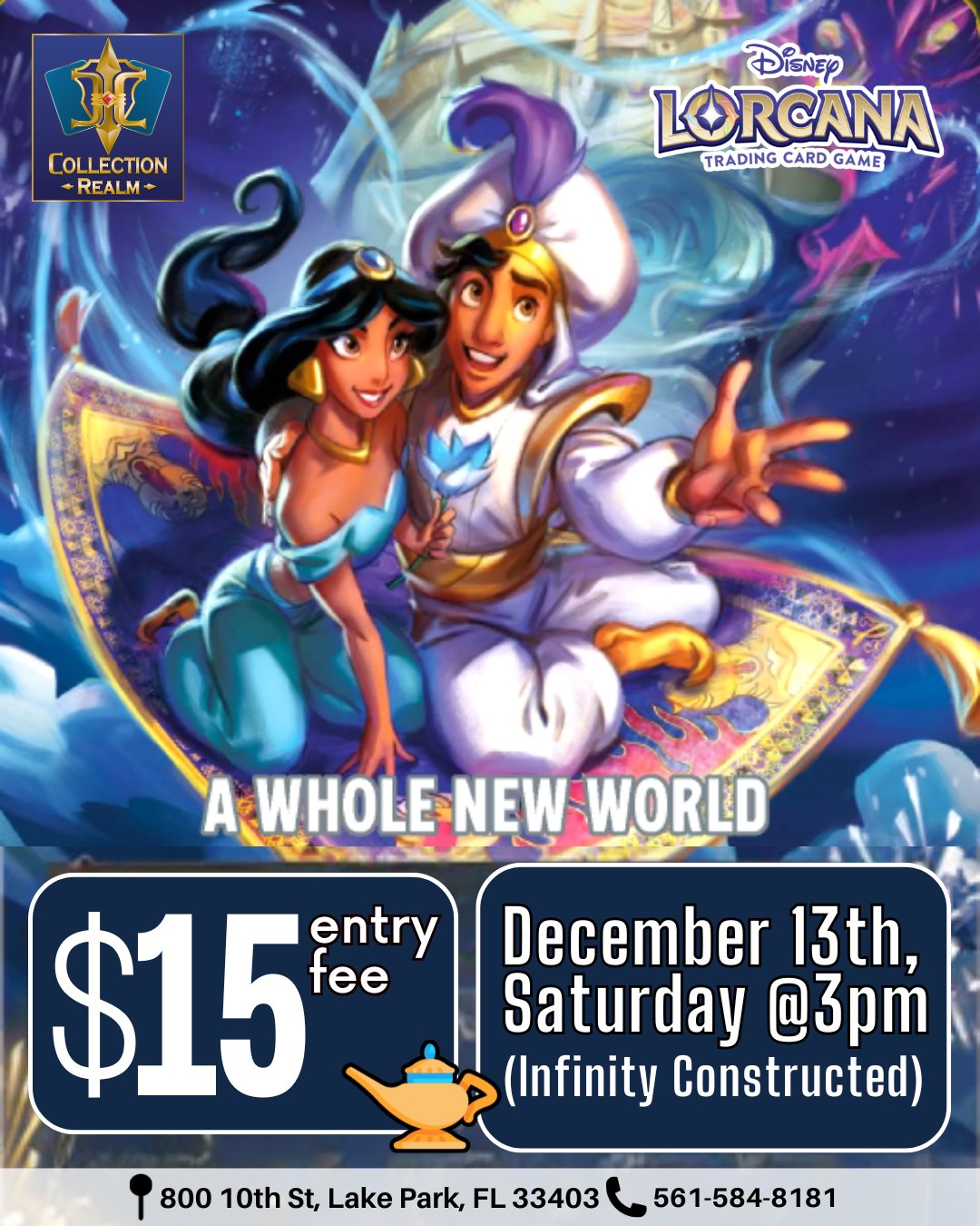 Disney Lorcana TCG – A Whole New World Infinity Constructed – Saturday, December 13, 3:00 PM