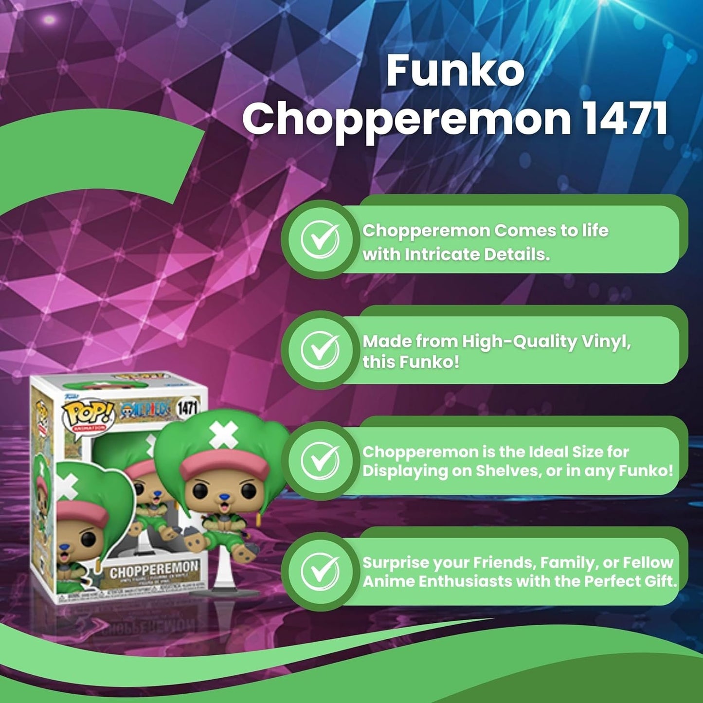 Chopperemon in Wano Outfit Funko Pop! Animation One Piece - Vinyl Figure #1471 with Display Box Protector Case