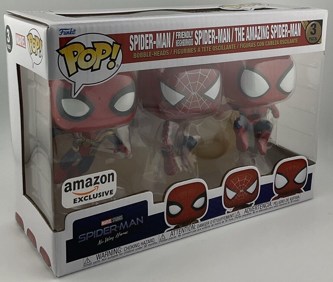 Funko Pop No Way Home 3-Pack Friendly Neighborhood The Amazing Spider-Man Amazon