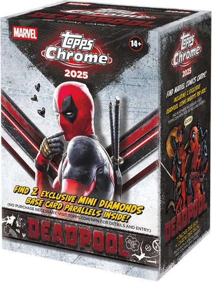 Topps Chrome 2025 Marvel Deadpool Blaster Box Trading Cards Collectible Packs