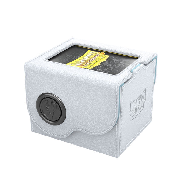 Dragon Shield Dragon Lock System Deck Box 100+ White & Aqua Magnetic Card Storage Case for TCG Cards, Acrylic Display Window, Holds 130 Single-Sleeved Cards (PREORDER - Release Date July 10, 2026)