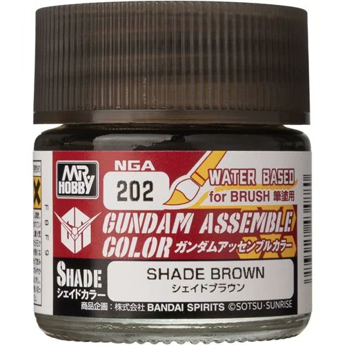 Gundam Assemble Color NGA202 Shade Brown Paint by Mr. Hobby – Acrylic Paint for Gundam Model Kits, Gunpla Shading & Detailing, Bandai Gundam Kits & Anime Model Kit Accessories (PRE-ORDER NOVEMBER)