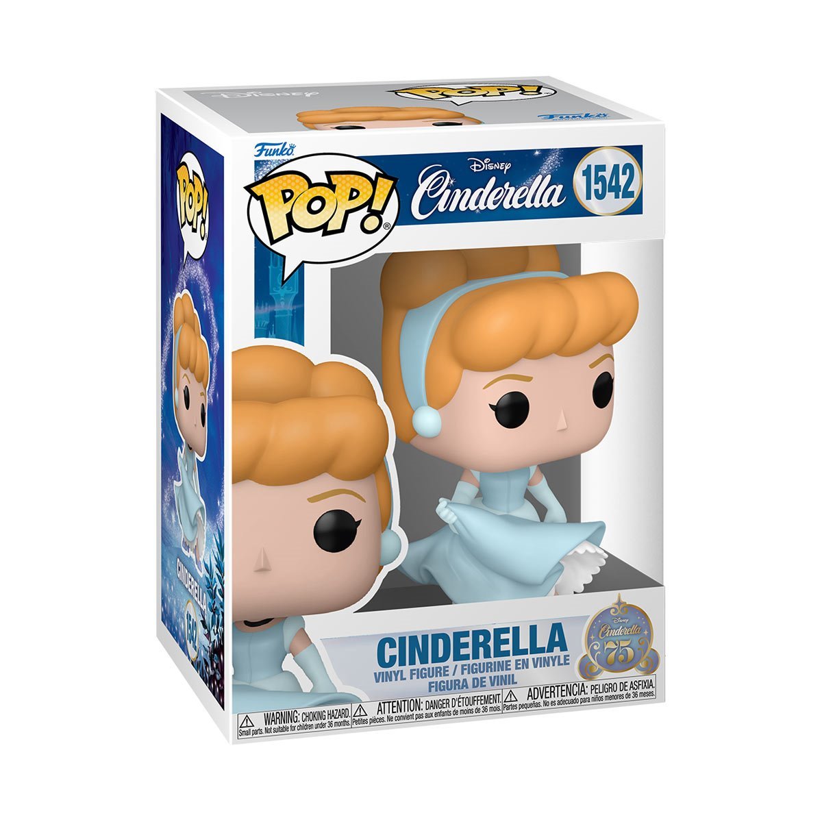 Cinderella Funko Pop! Disney Cinderella 75th Anniversary - Approx. 4 1/2" Collectible Vinyl Figure #1542 with Display Box Protector Case