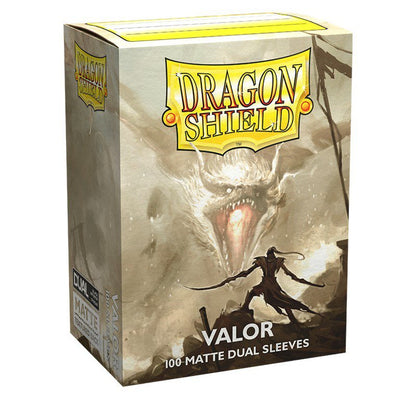 Dragon Shield Standard Matte Dual Sleeves Valor 100 Count – Premium Trading Card Sleeves with Black Interior, Textured Matte Finish for MTG, Pokémon, Flesh and Blood & Digimon (PRE-ORDER)