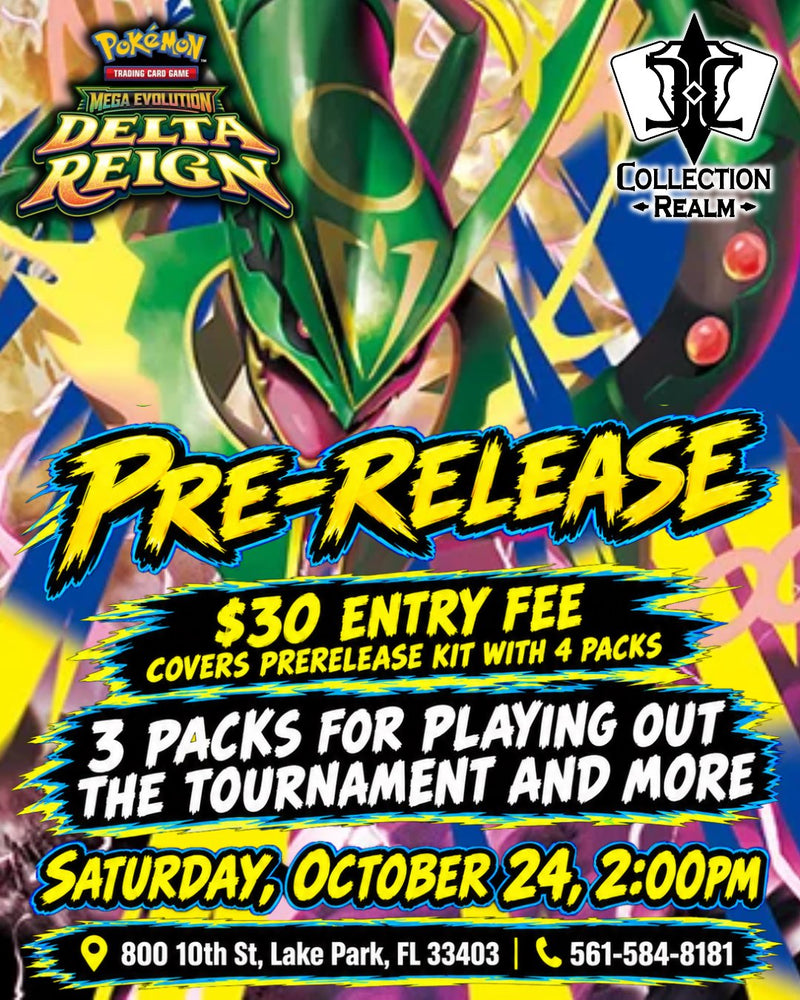Pokémon TCG Mega Evolution: Delta Reign Prerelease – October 24, 2026 (Saturday 2PM)