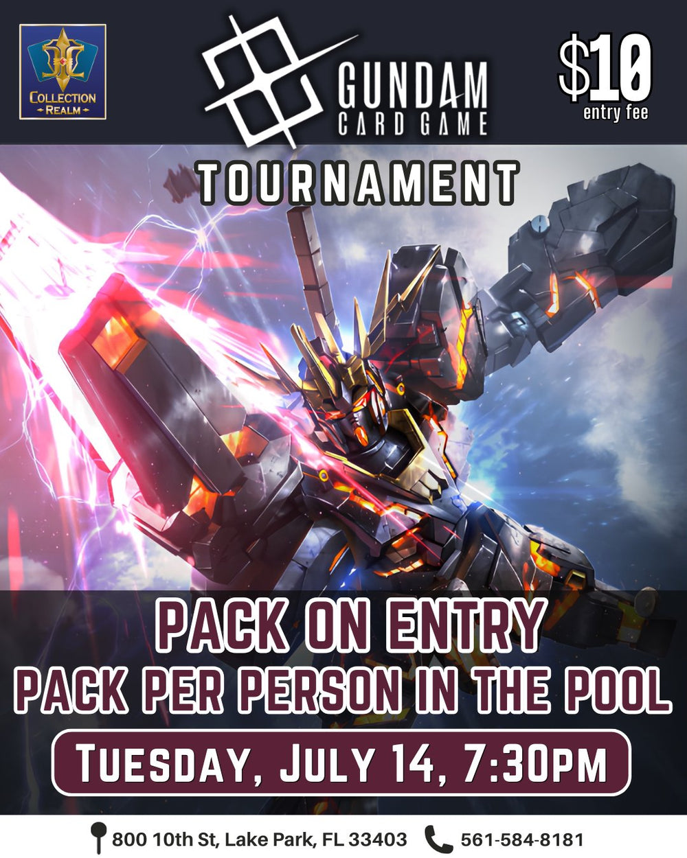 Gundam Card Game Tournament – July 14, 2026 (Tuesday 7:30 PM)