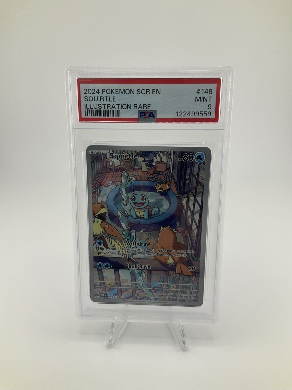 Pokemon TCG Squirtle 148/142 Stellar Crown Illustration Rare PSA 9