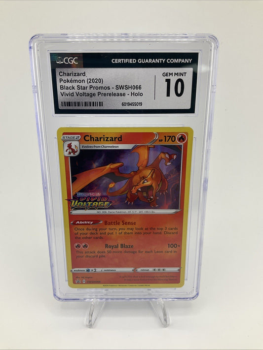 Charizard SWSH066 Stamped Vivid Voltage Prerelease Pokemon CGC 10