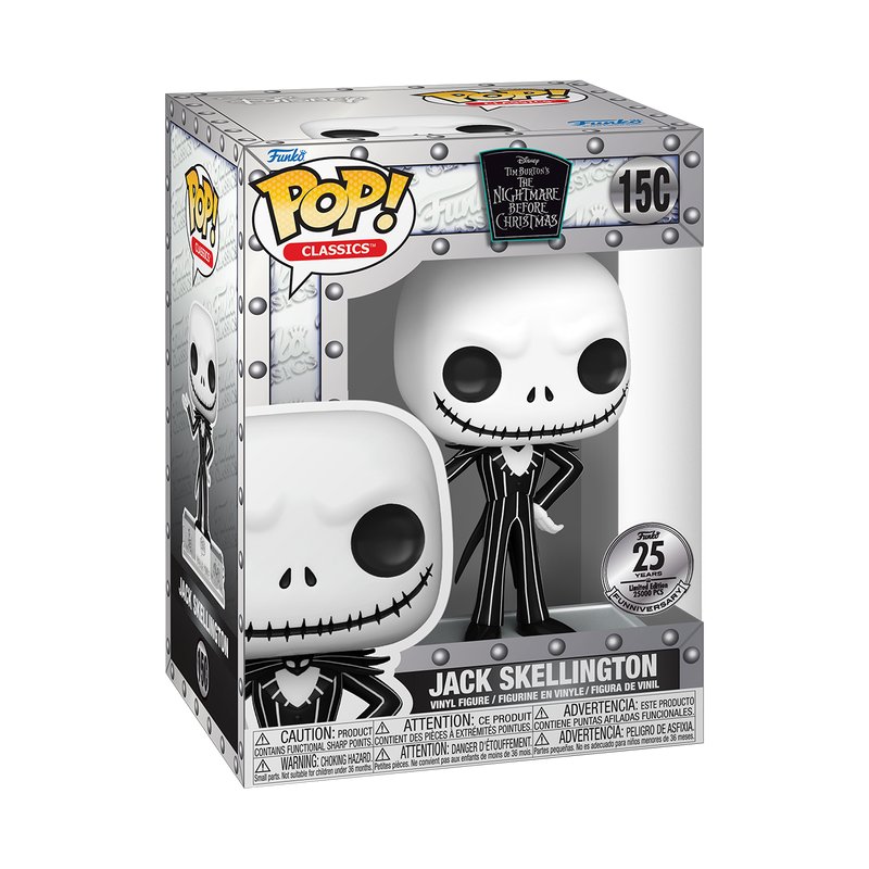 Jack Skellington Funko Pop! Classic Disney Tim Burton's The Nightmare Before Christmas - 25th Funniversary Limited Edition - Approx. 4.65" Collectible Vinyl Figure #15C with Window Display Box (PRE-ORDER)