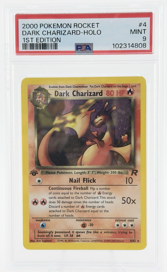 2000 POKEMON ROCKET DARK CHARIZARD #4 1ST EDITION HOLO PSA 9 - Mint