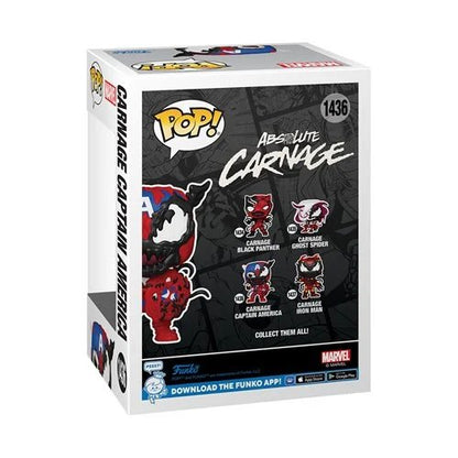 Carnage Captain America Funko Pop! Marvel - Approx. 3 3/4" Collectible Vinyl Figure #1436 with Display Box Protector Case