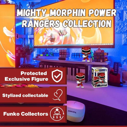 Red Ranger Funko Pop! Television Power Rangers - Vinyl Figure #1374 with Display Box Protector Case