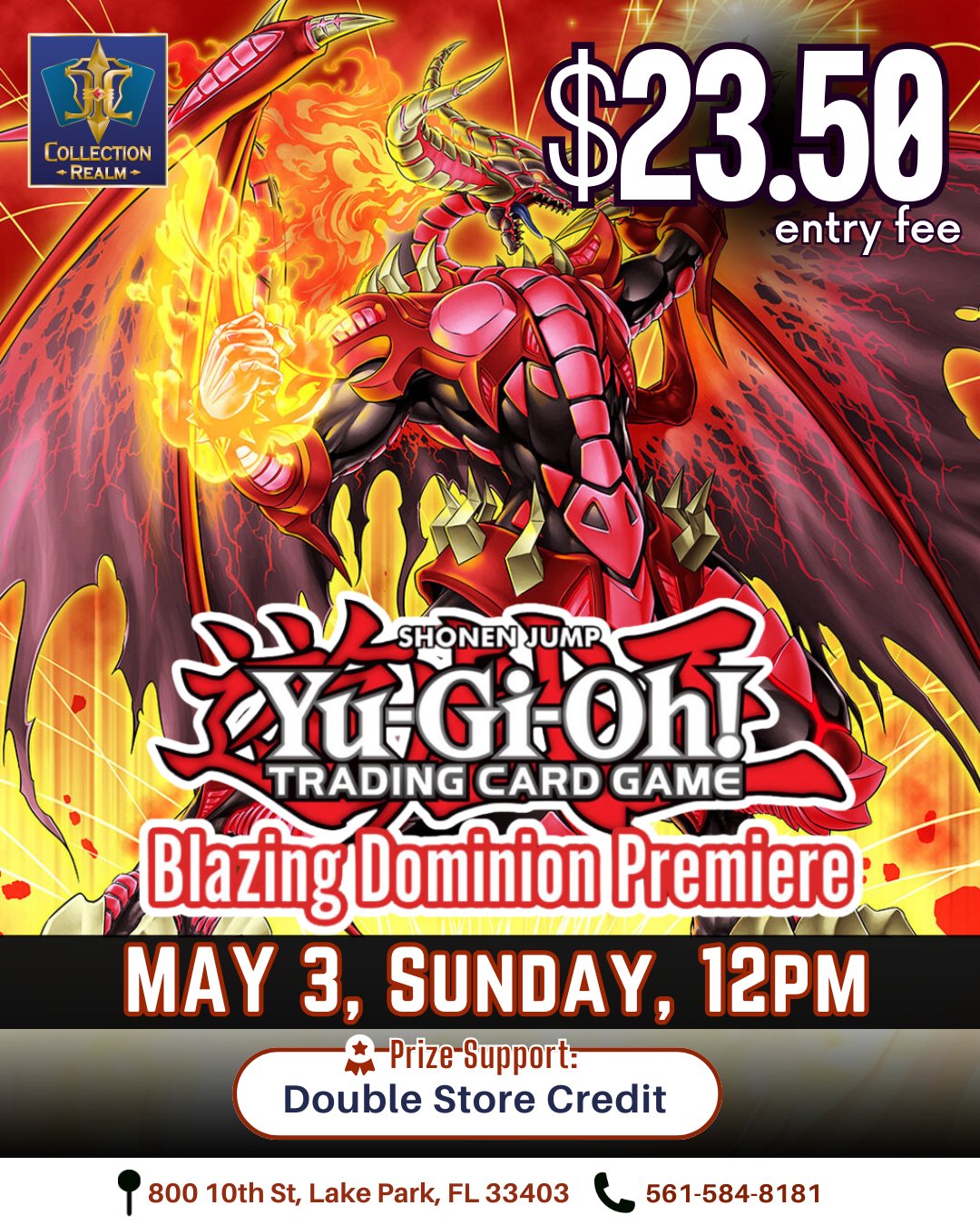 Yu-Gi-Oh! TCG Shonen Jump Blazing Dominion Premiere – May 3 (Sun) 12PM