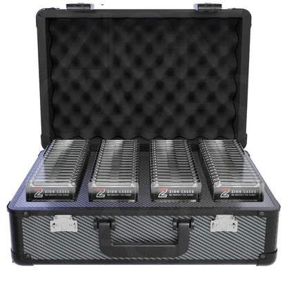 Zion Cases Slab Case XL Carbon Fiber – Premium Graded Card Storage Case, Holds Up to 172 Graded Slabs, High-Grade Foam, TSA-Approved Locks, Durable Collector Travel Case (PRE-ORDER)