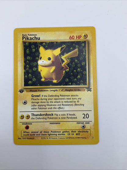 1999 Pokemon Card #1 Ivy Pikachu 1st Edition Error League Promo NM