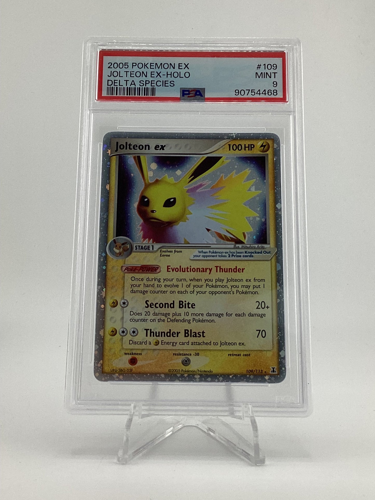 Pokémon 2005 Jolteon Ex Holo #109 Delta Species PSA 9 - Mint