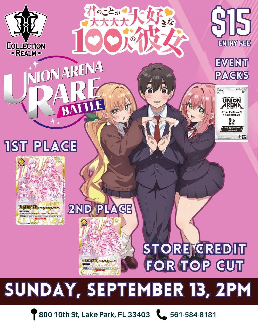 Union Arena TCG Rare Battle Tournament – September 13, 2026 (Sunday 2:00 PM)