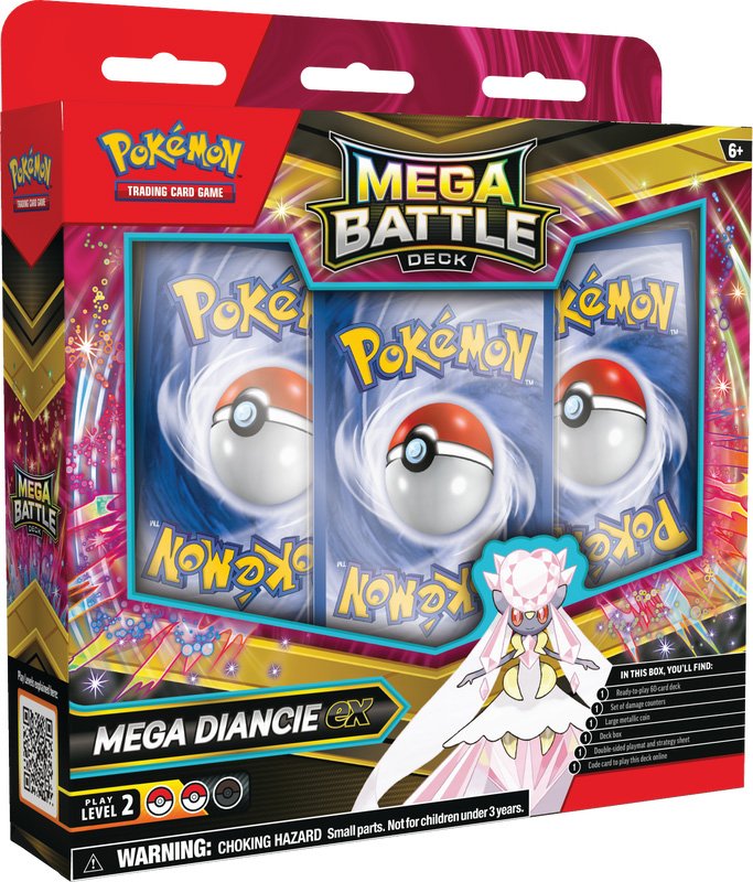 Pokemon TCG Mega Battle Deck Mega Diancie ex – 60-Card Deck for Pokémon Card Game, Collectible Card Games