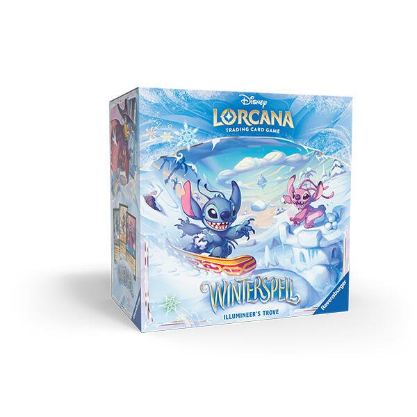 Disney Lorcana Winterspell Illumineer’s Trove – Whispers in the Well | Card Storage Box, Dividers, 8 Booster Packs, Damage-Counter Dice & Lore Counter | Trading Card Game Set