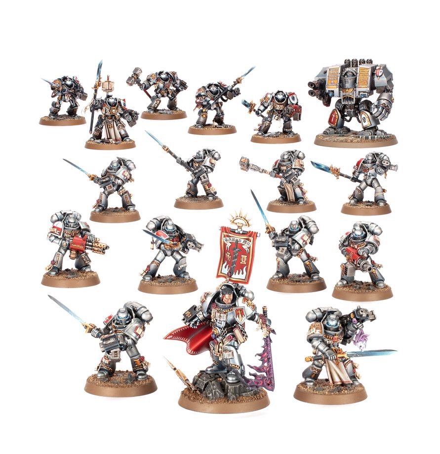Warhammer 40K Combat Patrol Grey Knights Army Set – 17 Miniatures Including Castellan Crowe, Strike Squad, Brotherhood Terminators & Venerable Dreadnought