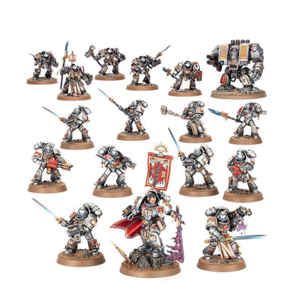 Warhammer 40K Combat Patrol Grey Knights Army Set – 17 Miniatures Including Castellan Crowe, Strike Squad, Brotherhood Terminators & Venerable Dreadnought