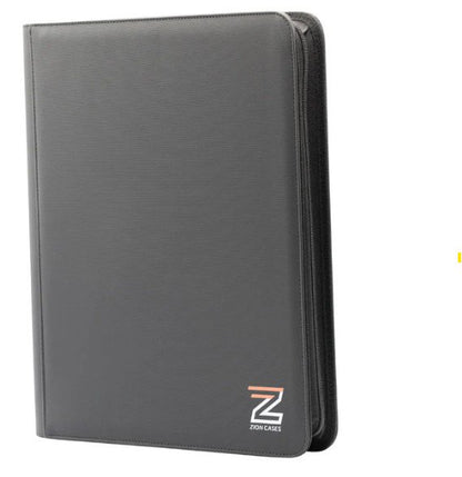 Zion Cases Diamond Texture Toploader Binder Black- 9-Pocket Premium Trading Card Album, Holds 252 Toploaders, Zippered, Acid-Free, Archival Safe