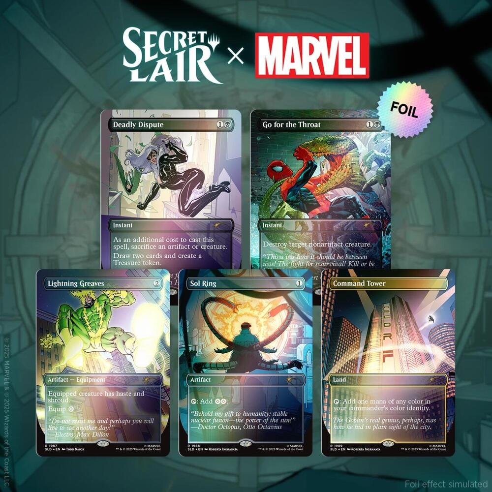 MTG Secret Lair X Marvel Spider Man Villainous Plots Rainbow Foil Magic cards pack