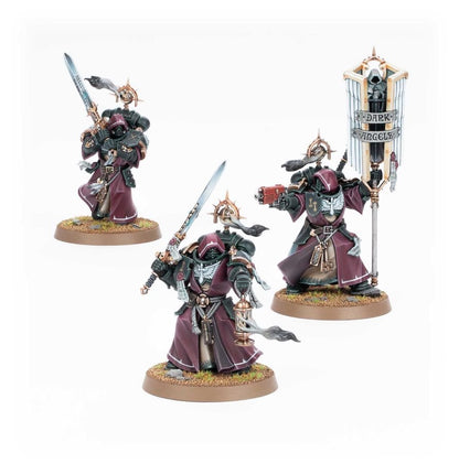 Warhammer 40K Dark Angels Inner Circle Companions – 3 Elite Melee Veterans Miniatures with Calibanite Greatswords, Customizable Poses & Transfer Sheet (PRE-ORDER)