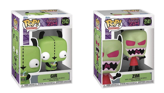 Invader Zim Wave 3 Funko Pop! Animation - Set of 2 (Zim #2141 and Gir #2142) Collectible Vinyl Figures - Estimated Arrival: Sept. 2025 (PRE-SALE)