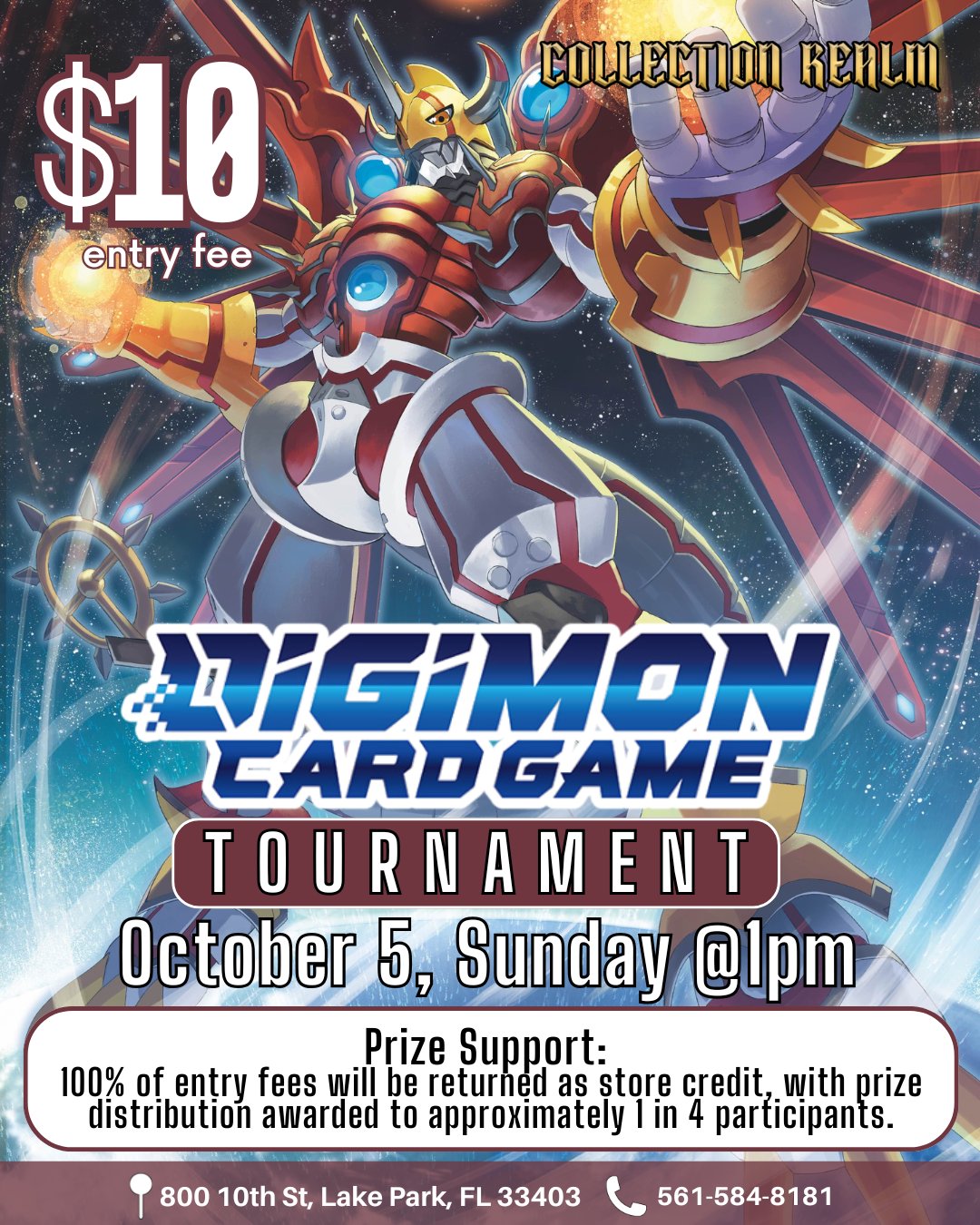 Digimon Card Game Tournament – Sunday, October 5, 2025 at 1:00 PM