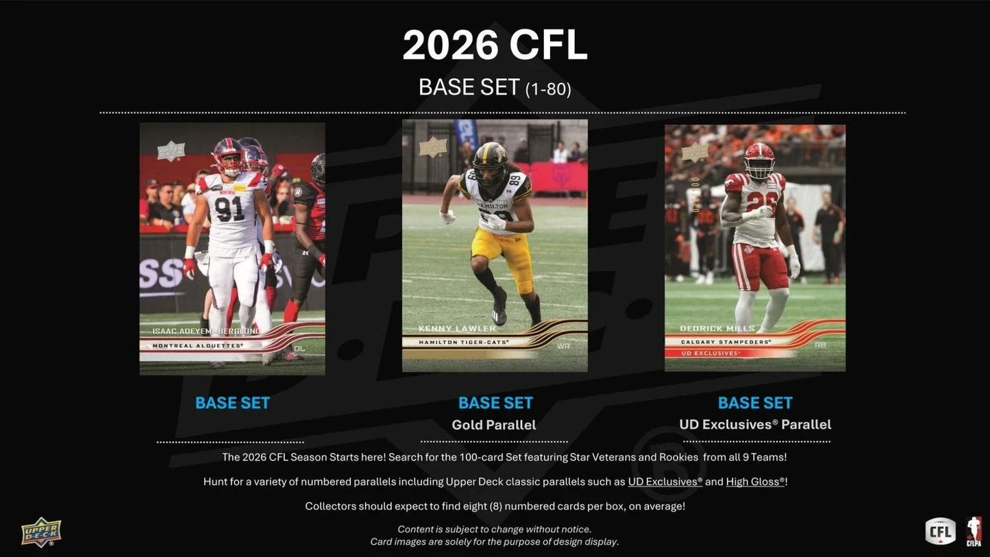 2026 Upper Deck CFL Football Trading Card Hobby Box