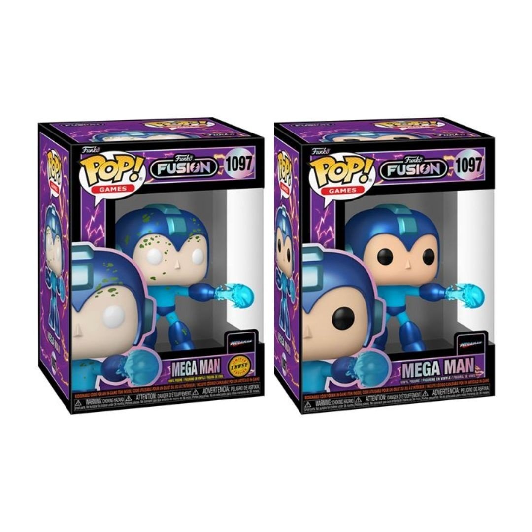 Mega Man #1097 Funko Pop! Games Funko Fusion - Set of 2 (Chase and Common) Collectible Vinyl Figure Bundled with Display Box Protector Case - Estimated Arrival: Oct. 2025 (PRE-SALE)