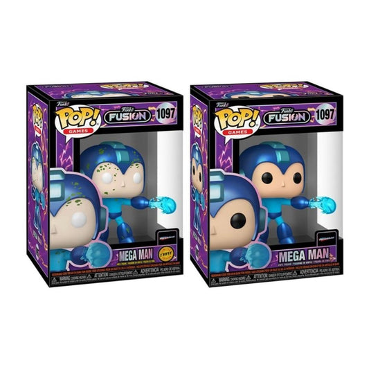 Mega Man #1097 Funko Pop! Games Funko Fusion - Set of 2 (Chase and Common) Collectible Vinyl Figure Bundled with Display Box Protector Case - Estimated Arrival: Oct. 2025 (PRE-SALE)