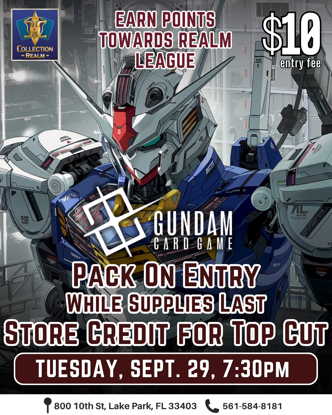 Gundam Card Game Tournament – September 29, 2026 (Tuesday 7:30 PM)