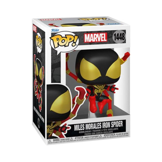 Miles Morales Iron Spider Funko Pop! Marvel Spider-Man Comics - Approx. 4 1/2" Collectible Vinyl Figure #1448 in Window Display Box