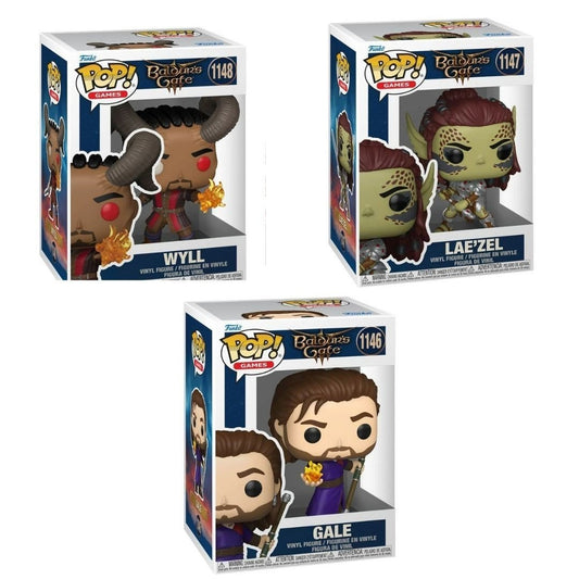 Baldur's Gate 3 Wave 2 Funko Pop! Games - Set of 3 (Wyll #1148, Lae'zel #1147, and Gale #1146) Collectible Vinyl Figures - Estimated Arrival: Nov. 2025 (PRE-SALE)