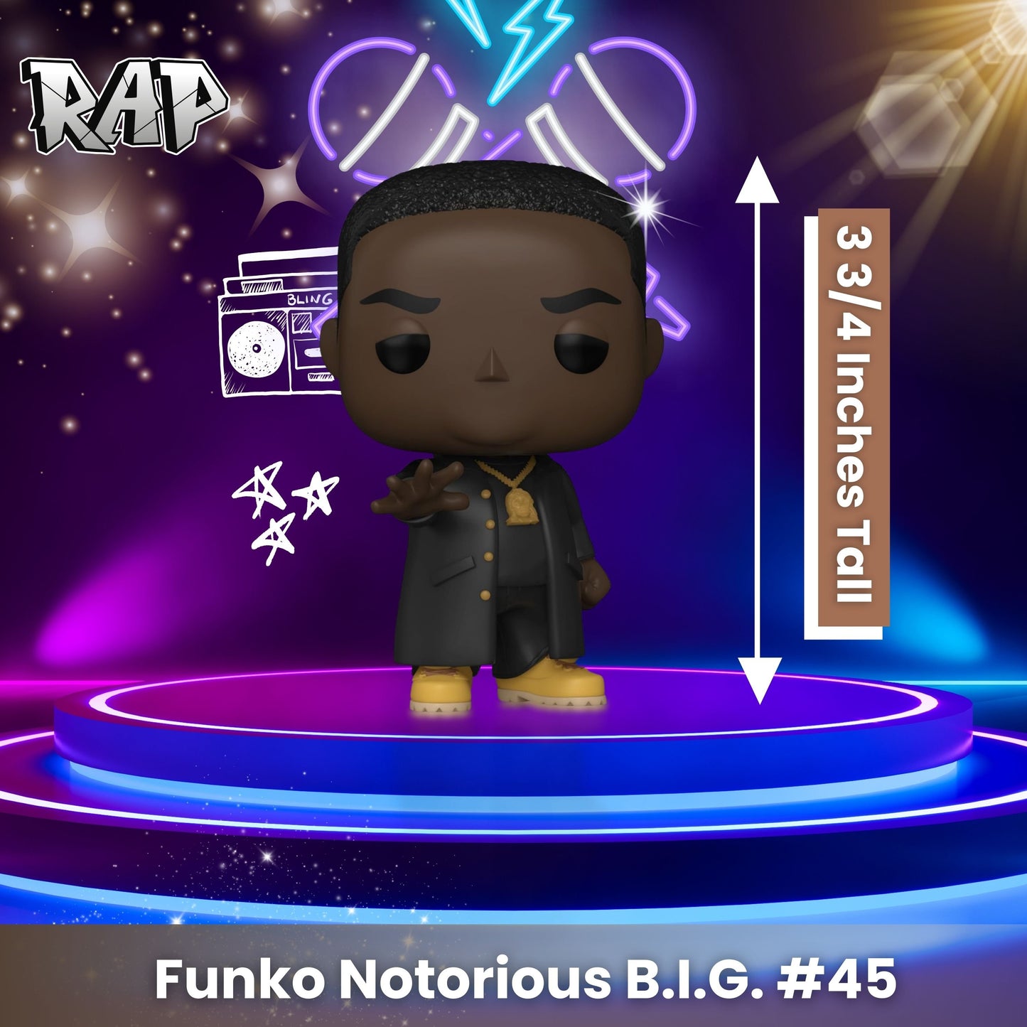 Notorious B.I.G Funko Pop! Albums: Born Again - Approx. 3 3/4" Collectible Vinyl Figure #45 with Window Display Box