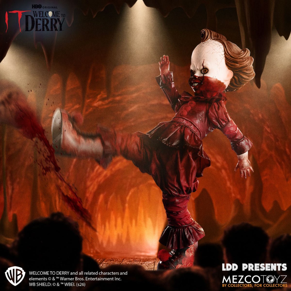 Mezco Toyz Living Dead Dolls Presents Welcome to Derry Bloody Pennywise Doll, 10-Inch Collectible Figure with 5 Points of Articulation and Red Balloon (PREORDER - Release Date April 2027)